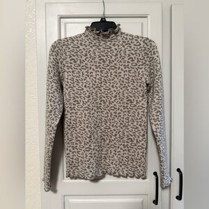 Hem & Thread Green cheetah print Knit Top